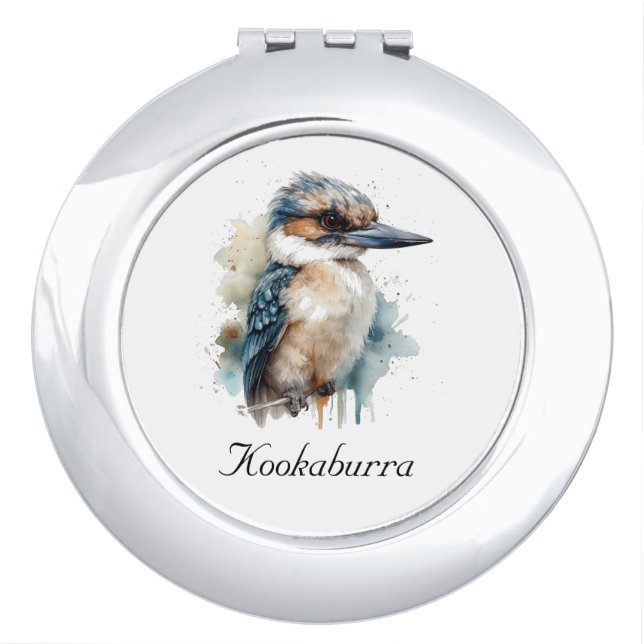 Cute Kookaburra on a Branch , custom Compact Mirror (Front)