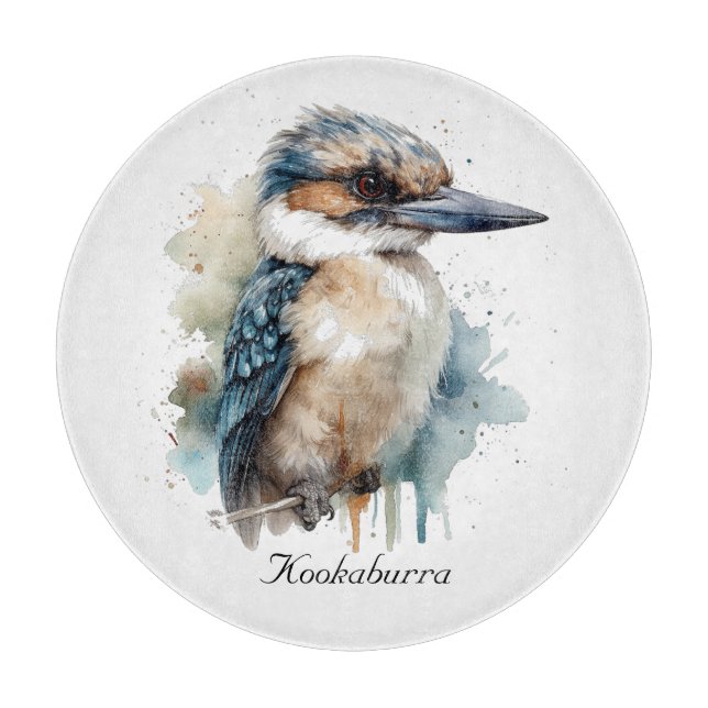 Cute Kookaburra on a Branch , custom Cutting Board (Front)