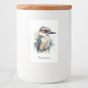 Cute Kookaburra on a Branch , custom Food Label