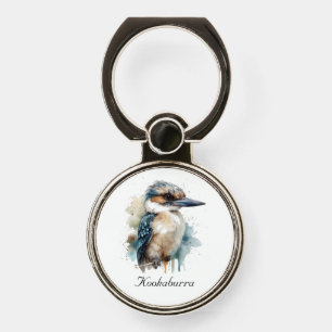 Cute Kookaburra on a Branch , custom Phone Ring Stand
