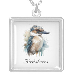 Cute Kookaburra on a Branch , custom Silver Plated Necklace
