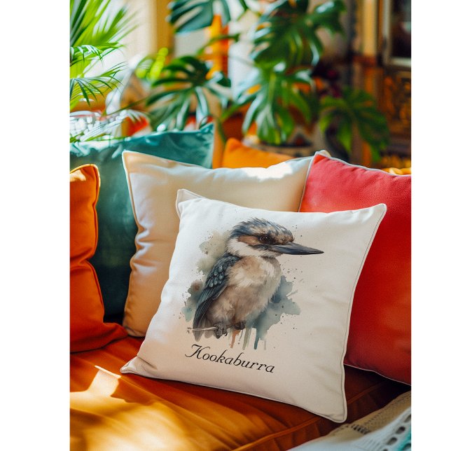 Cute Kookaburra on a Branch , custom Throw Pillow (Creator Uploaded)