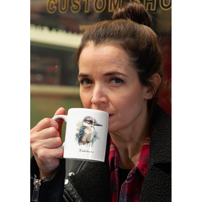 Cute Kookaburra on a Branch , custom Two-Tone Coffee Mug (Creator Uploaded)