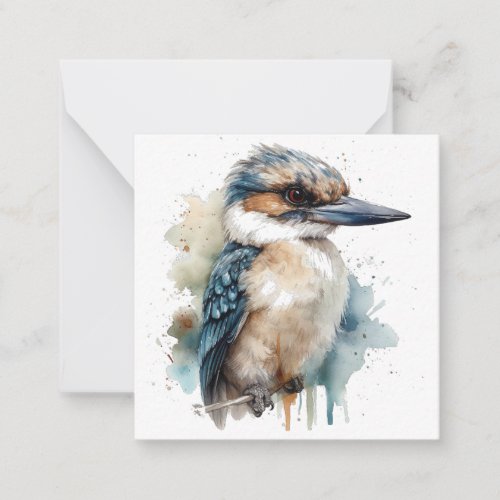 Cute Kookaburra on a branch painted in water color Note Card