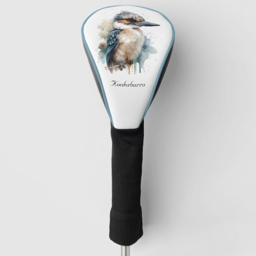 Cute Kookaburra on a branch painted in watercolor Golf Head Cover