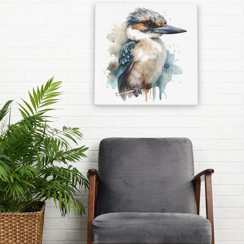 Cute Kookaburra on a branch painted in watercolor Sign