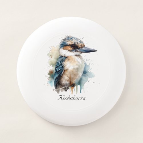 Cute Kookaburra on a branch painted in watercolor Wham_O Frisbee
