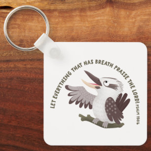 Cute kookaburra praise the Lord bible verse Keychain