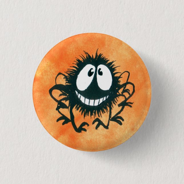 Cute Kooky Halloween Spider Button! Pinback Button (Front)