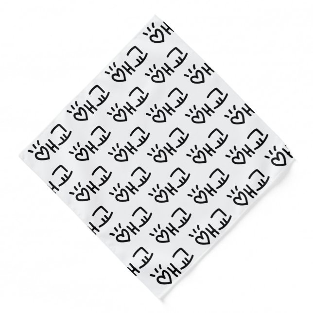 Cute Korean 애교 Aegyo | Hangul Language Bandana (Front)