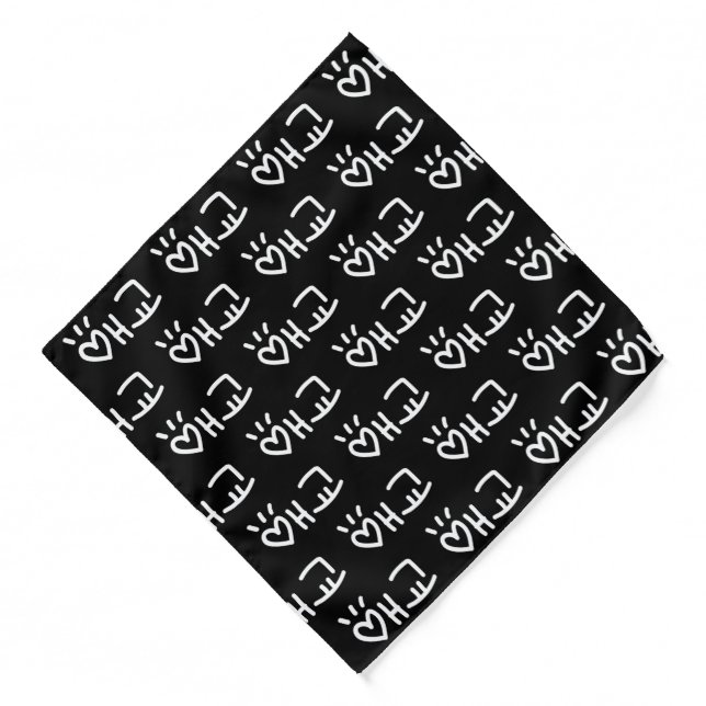 Cute Korean 애교 Aegyo | Hangul Language Bandana (Front)