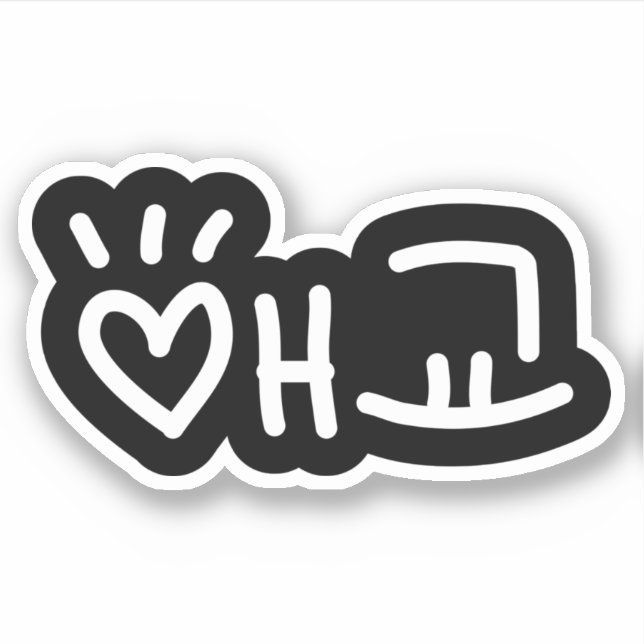 Cute Korean 애교 Aegyo | Hangul Language Sticker (Front)