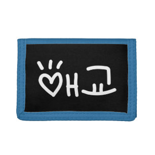 Cute Korean 애교 Aegyo Hangul Language Trifold Wal Trifold Wallet