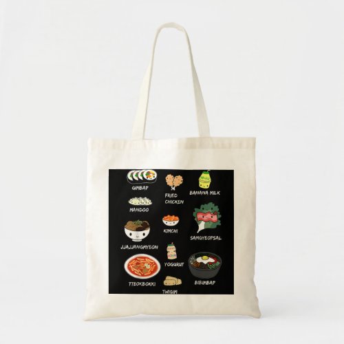 Cute Korean Food Shirt Bibimbap and Korean Aesthe Tote Bag