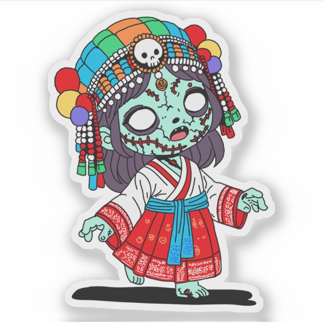 Cute Korean Zombie Sticker (Front)