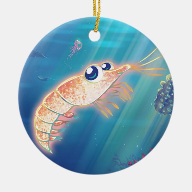 Cute Krill Ceramic Ornament (Front)
