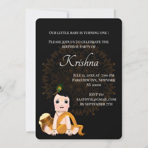 Cute Krishna card for birthday _ Krishna art