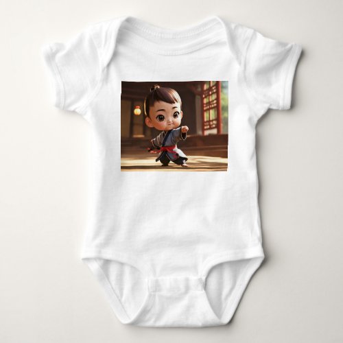 Cute Kung Fu Martial Arts Charm Baby Bodysuit