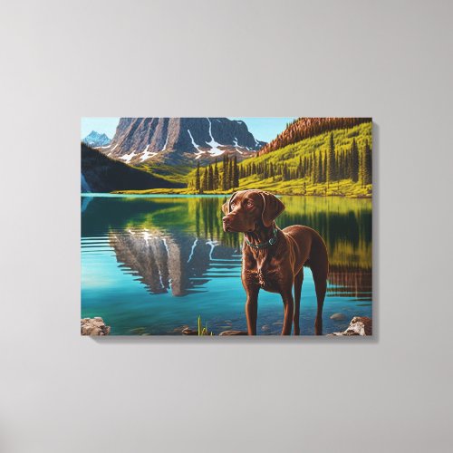 Cute Lab Dog Chocolate Labrador Retriever Animal Canvas Print