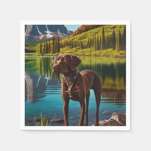 Cute Lab Dog Chocolate Labrador Retriever Animal Napkins