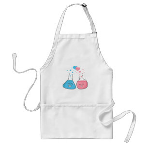 Cute lab flasks in love Got chemistry Adult Apron