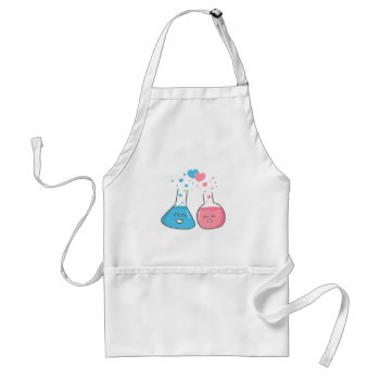 Cute Lab Flasks In Love Got Chemistry Adult Apron by RustyDoodle at Zazzle