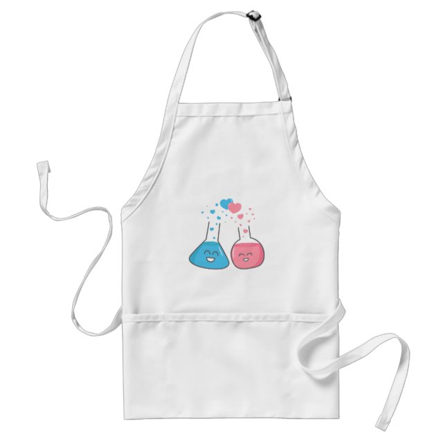 Cute lab flasks in love Got chemistry Adult Apron (Front)