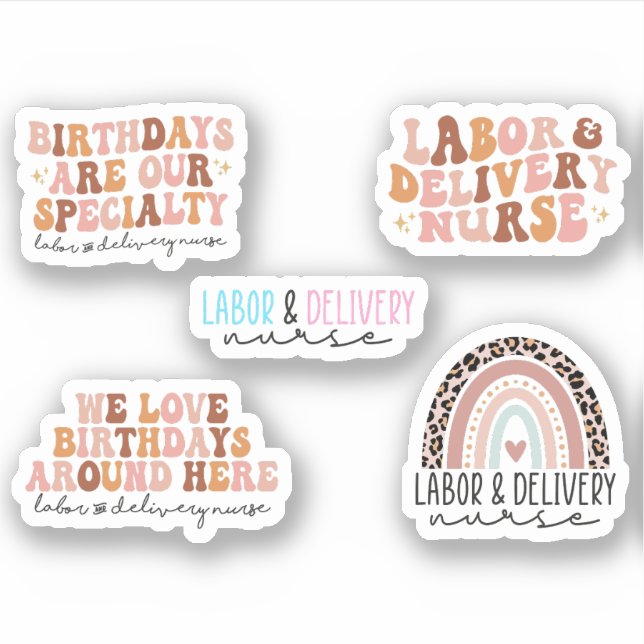 Cute Labor and Delivery Nurse Pack Sticker (Front)