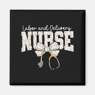 Cute Labor And Delivery Nurse Stethoscope Coquette Magnet