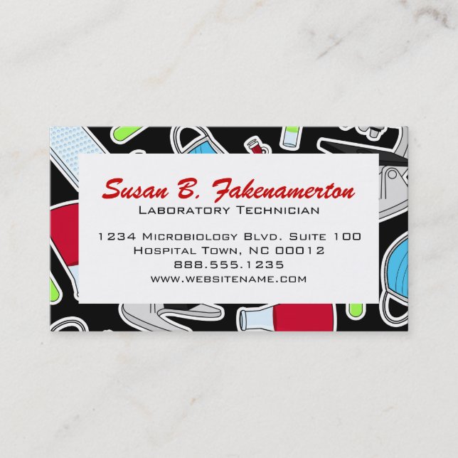 Cute Laboratory Pattern Business Card (Front)