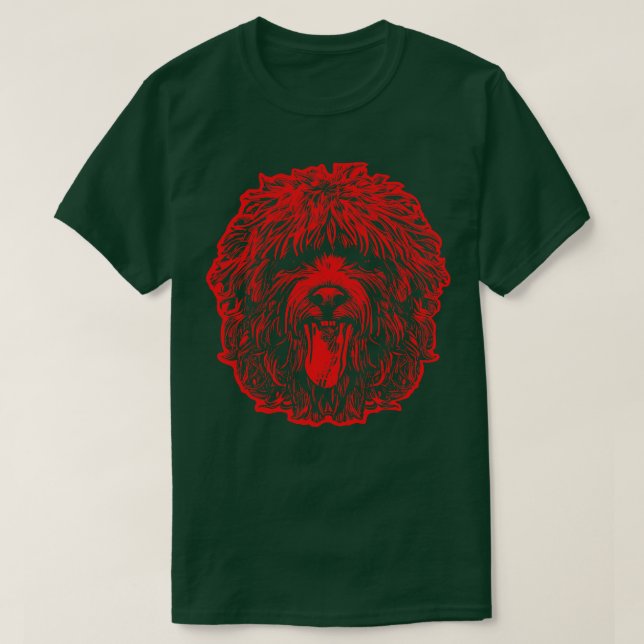 Cute Labradle With Tongue Sticking Out Red Version T-Shirt (Design Front)