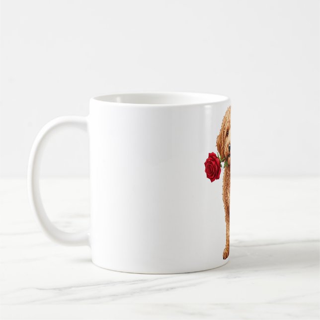 ‏Cute Labradoodle Dog Coffee Mug (Left)