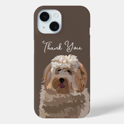 Cute Labradoodle Dog Personalized iPhone 15 Case