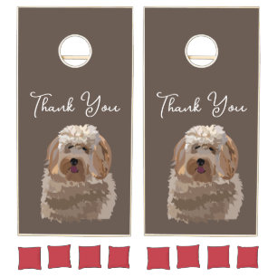 Cute Labradoodle Dog Personalized Cornhole Set