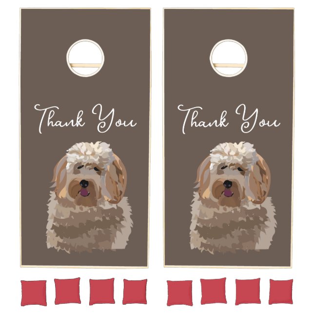 Cute Labradoodle Dog Personalized Cornhole Set (Set)