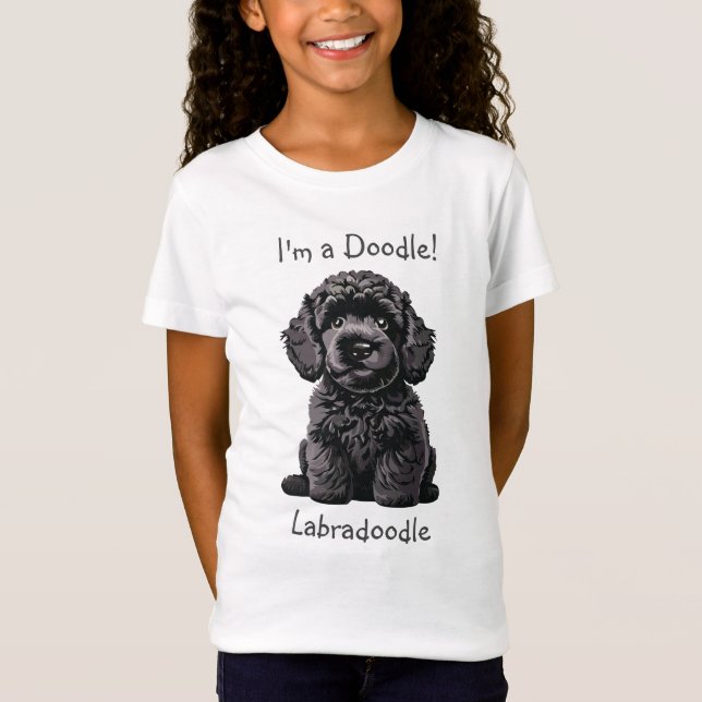 Cute Labradoodle Puppy - I'm a Doodle! Kid's T-Shirt (Front)