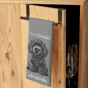 Cute Labradoodle Puppy - I'm a Doodle! Kitchen Towel