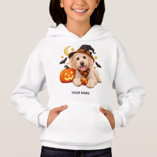 Cute Labradoodle Witch Halloween Kids Hoodie