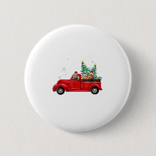 Cute Labradoodles Riding Red Truck To C Button