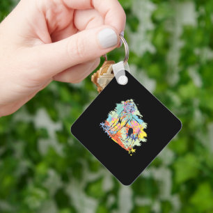 Cute Labrador Art Dog Lover with Labrador Puppy Do Keychain