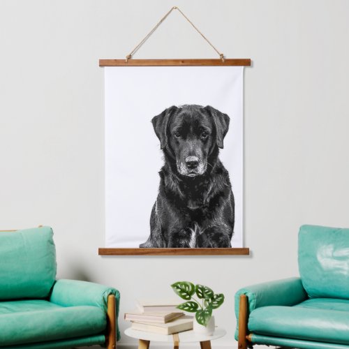 Cute Labrador Black Dog Puppy Pet Hanging Tapestry