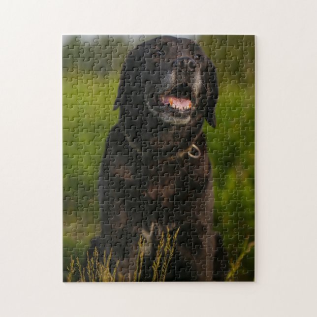 Cute Labrador Black Dog Puppy Pet Jigsaw Puzzle (Vertical)