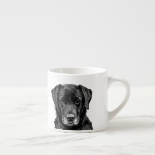 Cute Labrador Black Dog Puppy Pet Sketch Espresso Cup