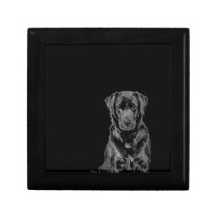 Cute Labrador Black Dog Puppy Pet Sketch Gift Box