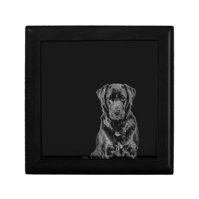 Cute Labrador Black Dog Puppy Pet Sketch Gift Box (Front)