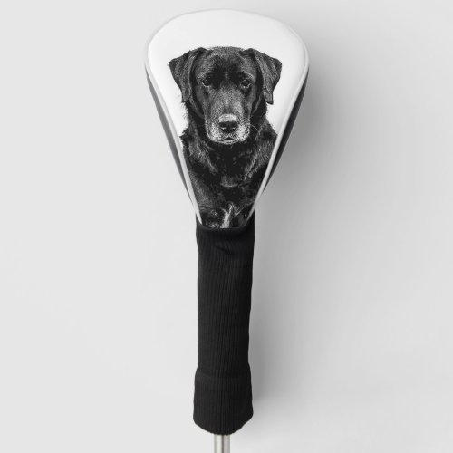 Cute Labrador Black Dog Puppy Pet Sketch Golf Head Cover