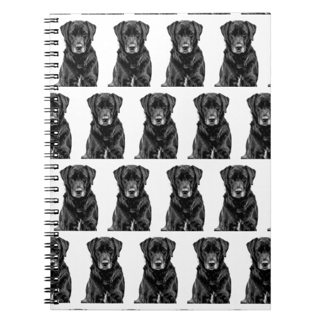 Cute Labrador Black Dog Puppy Pet Sketch Notebook (Front)