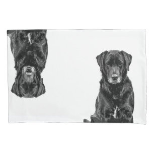 Cute Labrador Black Dog Puppy Pet Sketch Pillow Case