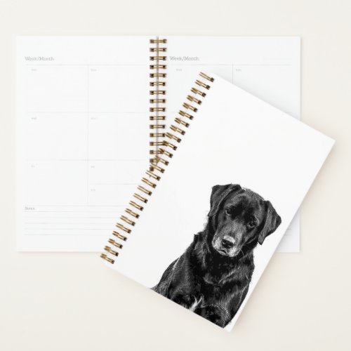 Cute Labrador Black Dog Puppy Pet Sketch Planner