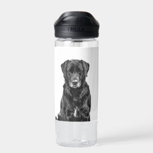 Cute Labrador Black Dog Puppy Pet Water Bottle